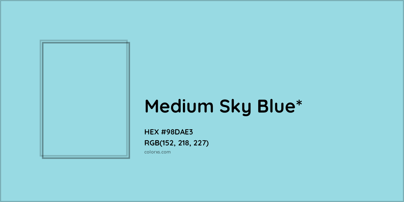 HEX #98DAE3 Color Name, Color Code, Palettes, Similar Paints, Images
