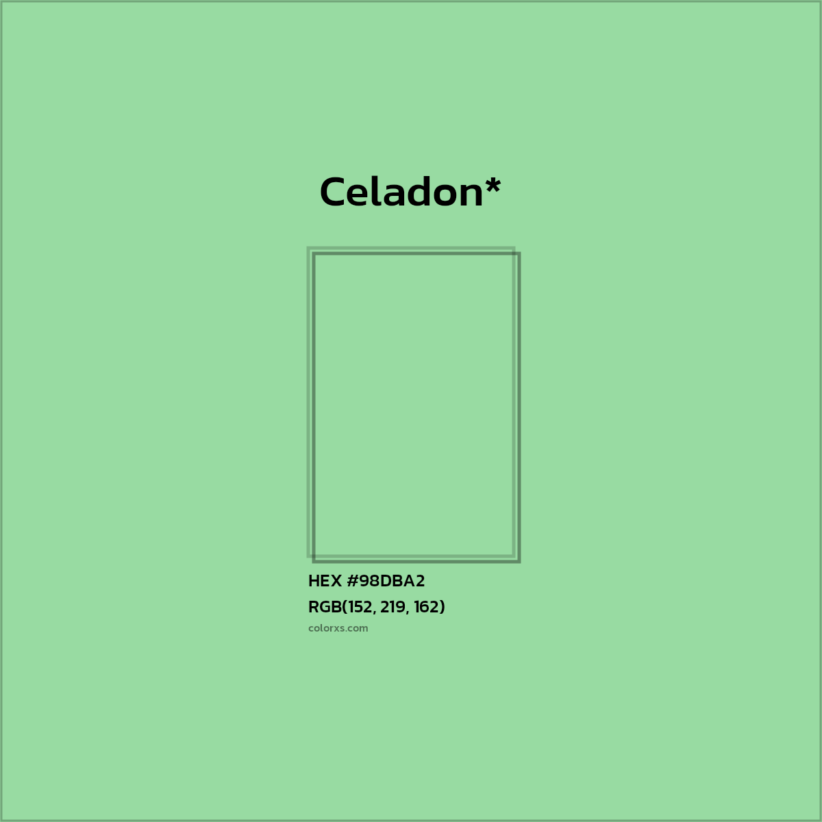 HEX #98DBA2 Color Name, Color Code, Palettes, Similar Paints, Images