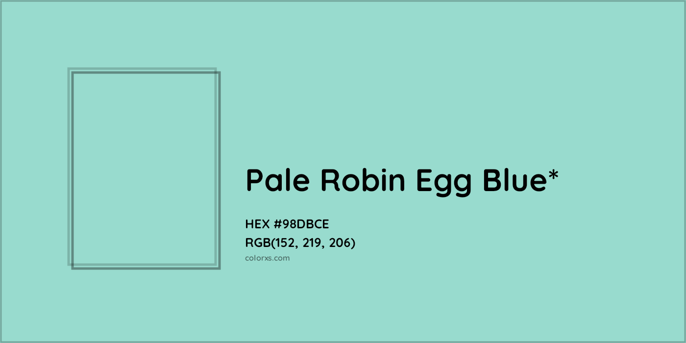 HEX #98DBCE Color Name, Color Code, Palettes, Similar Paints, Images