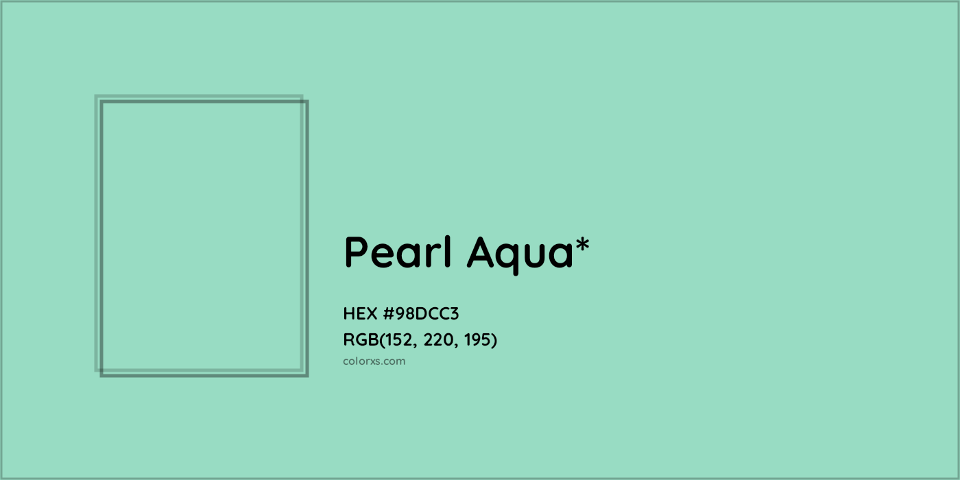 HEX #98DCC3 Color Name, Color Code, Palettes, Similar Paints, Images