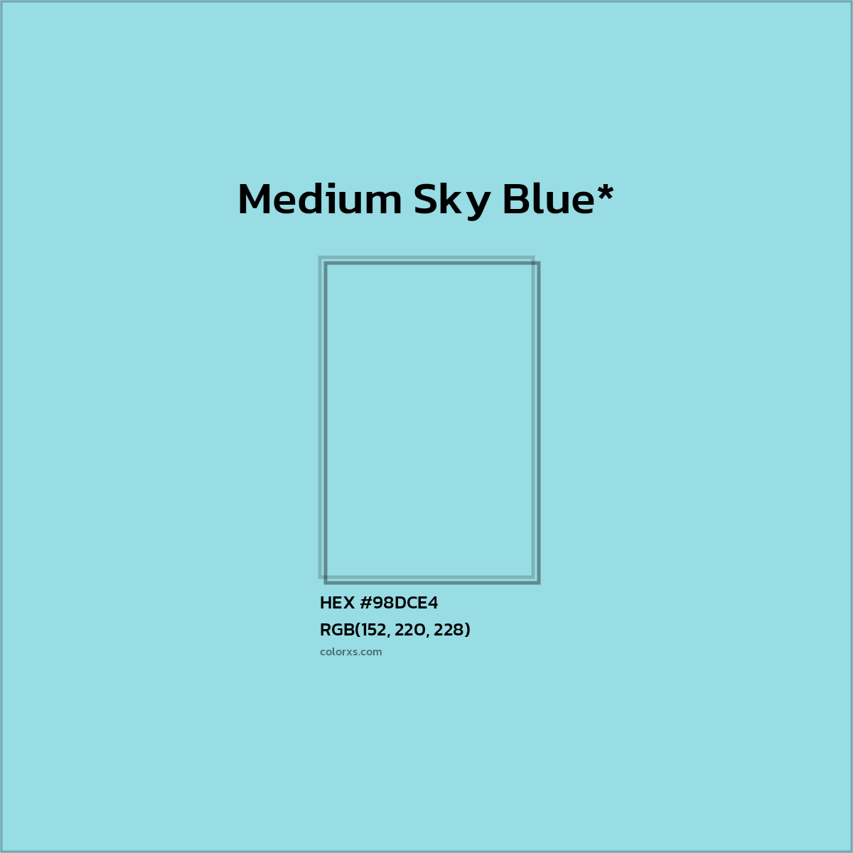 HEX #98DCE4 Color Name, Color Code, Palettes, Similar Paints, Images