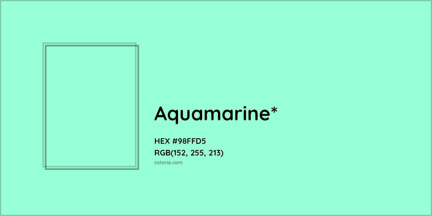 HEX #98FFD5 Color Name, Color Code, Palettes, Similar Paints, Images