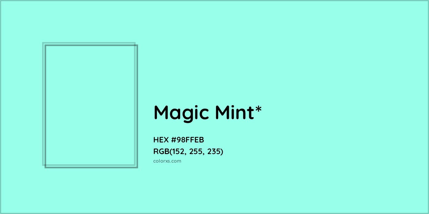 HEX #98FFEB Color Name, Color Code, Palettes, Similar Paints, Images