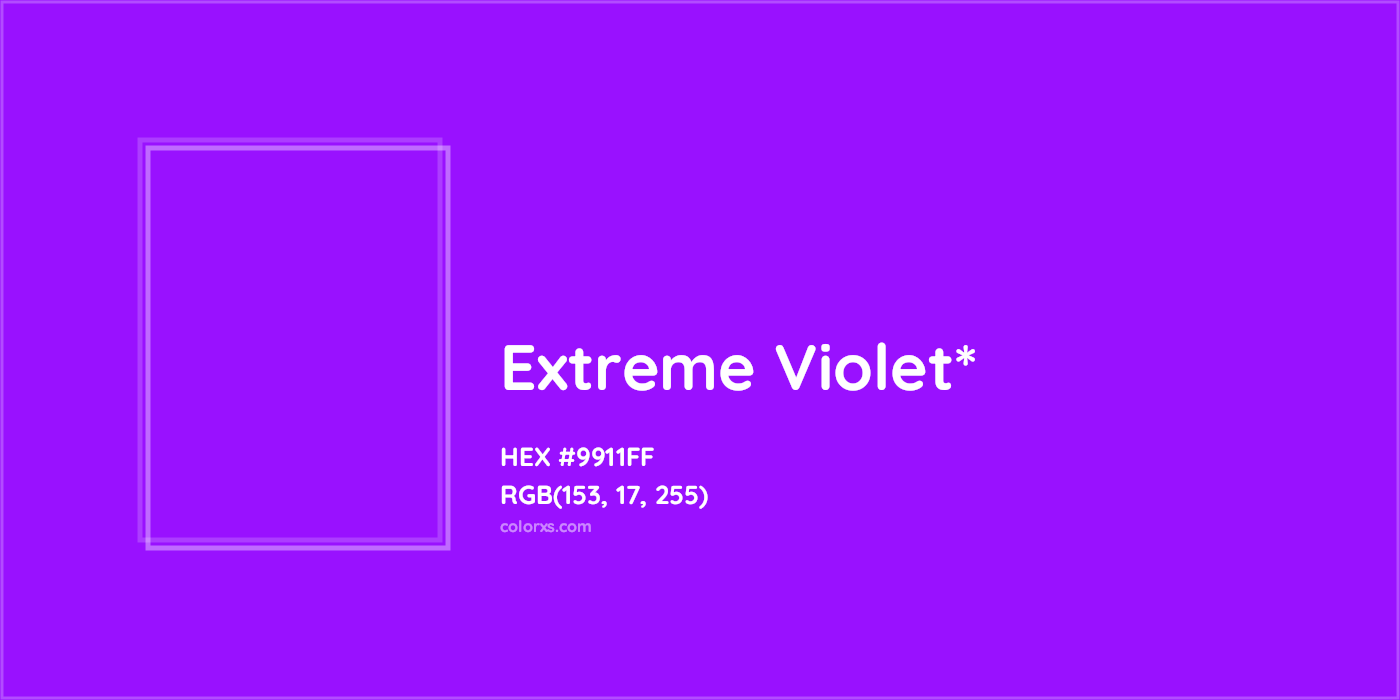 HEX #9911FF Color Name, Color Code, Palettes, Similar Paints, Images