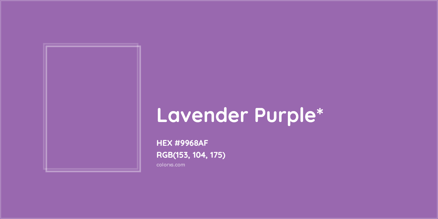 HEX #9968AF Color Name, Color Code, Palettes, Similar Paints, Images