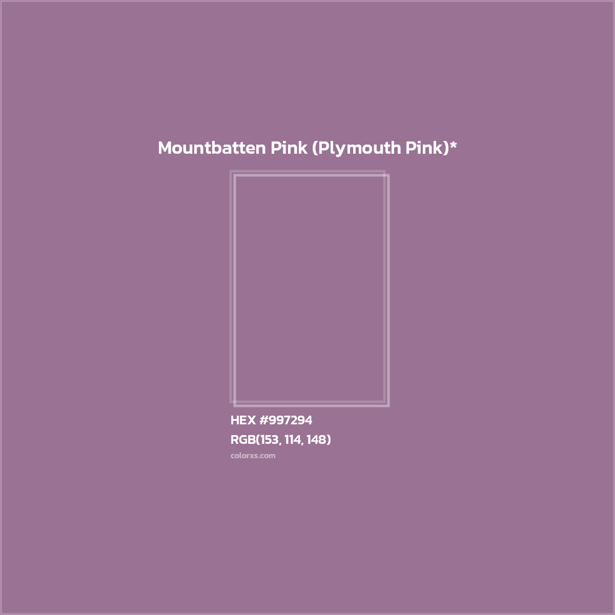 HEX #997294 Color Name, Color Code, Palettes, Similar Paints, Images