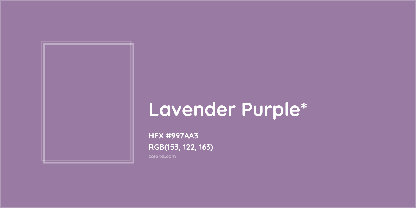 HEX #997AA3 Color Name, Color Code, Palettes, Similar Paints, Images
