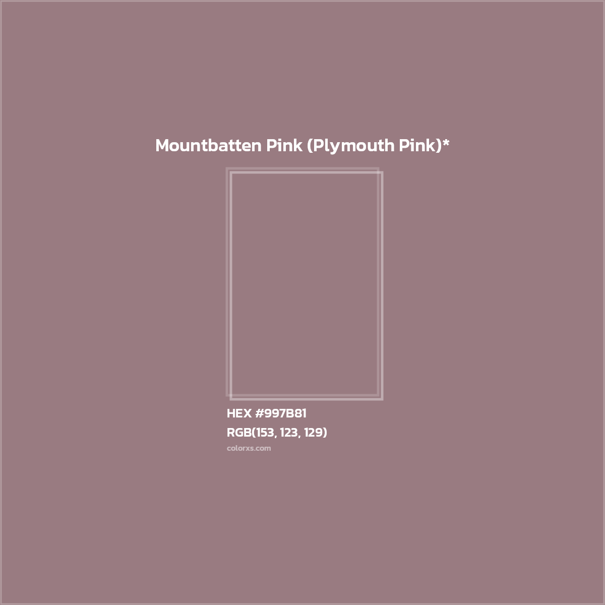 HEX #997B81 Color Name, Color Code, Palettes, Similar Paints, Images