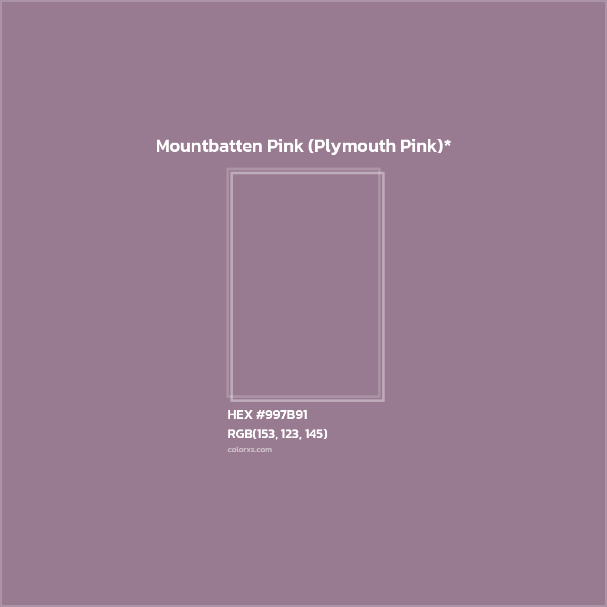 HEX #997B91 Color Name, Color Code, Palettes, Similar Paints, Images