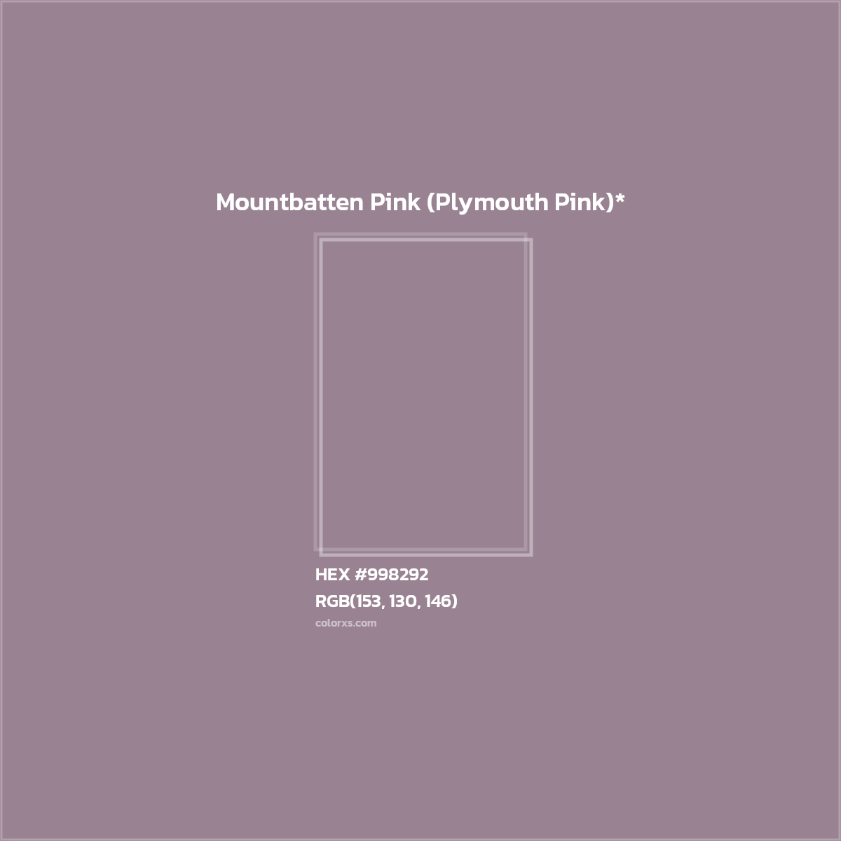 HEX #998292 Color Name, Color Code, Palettes, Similar Paints, Images