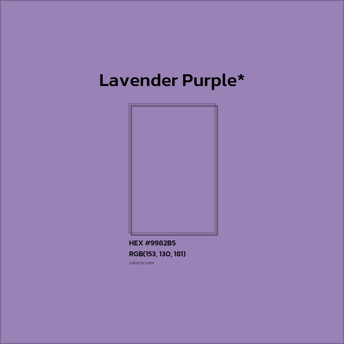 HEX #9982B5 Color Name, Color Code, Palettes, Similar Paints, Images