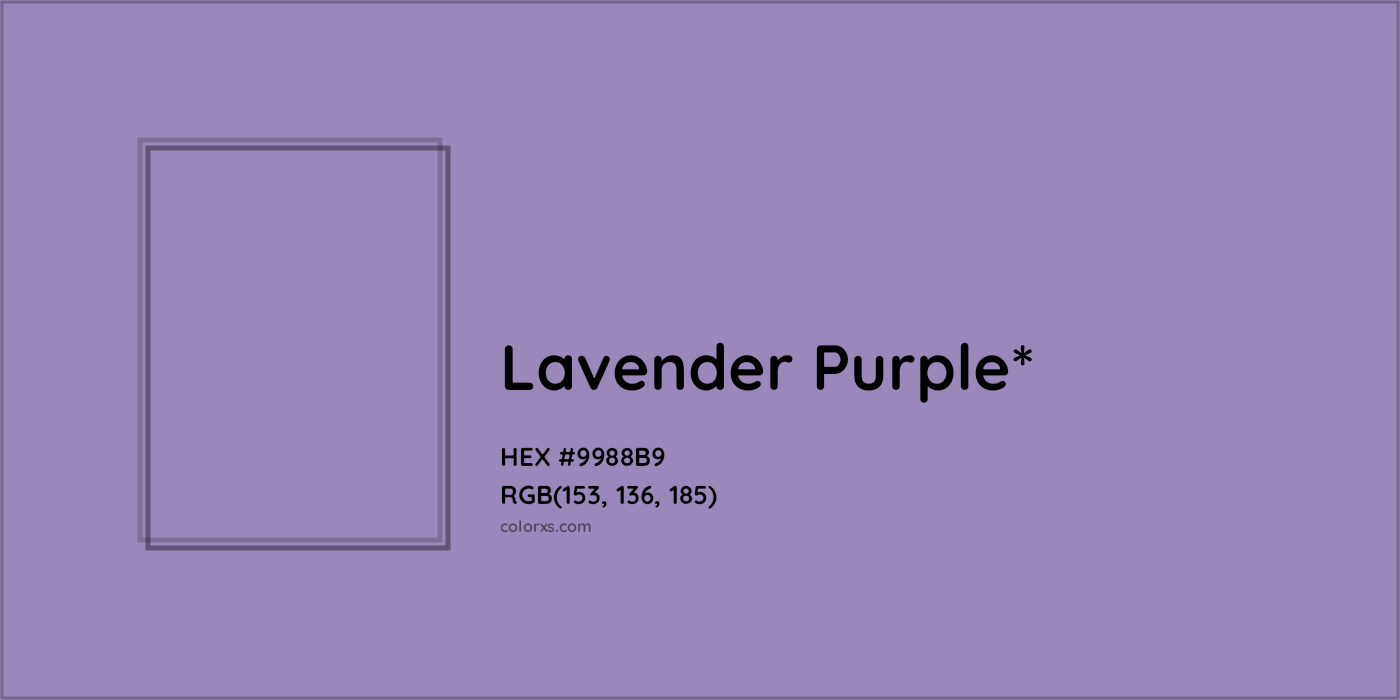 HEX #9988B9 Color Name, Color Code, Palettes, Similar Paints, Images
