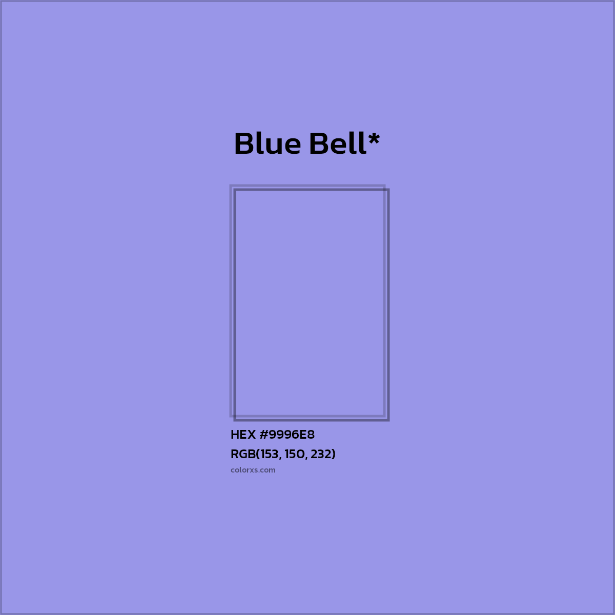 HEX #9996E8 Color Name, Color Code, Palettes, Similar Paints, Images