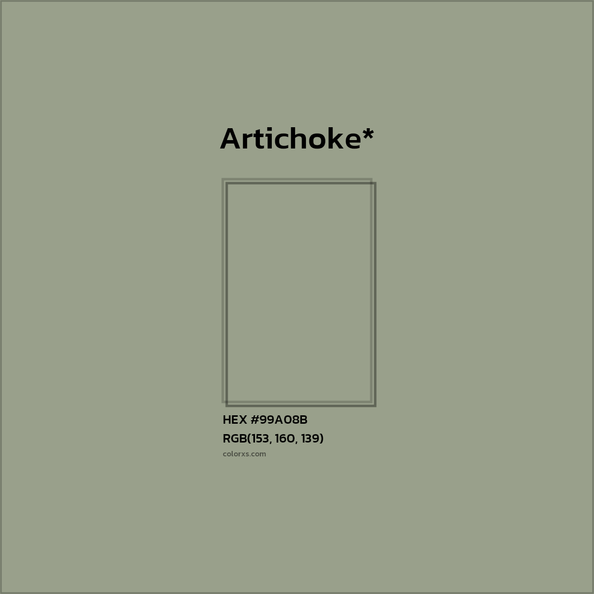 HEX #99A08B Color Name, Color Code, Palettes, Similar Paints, Images