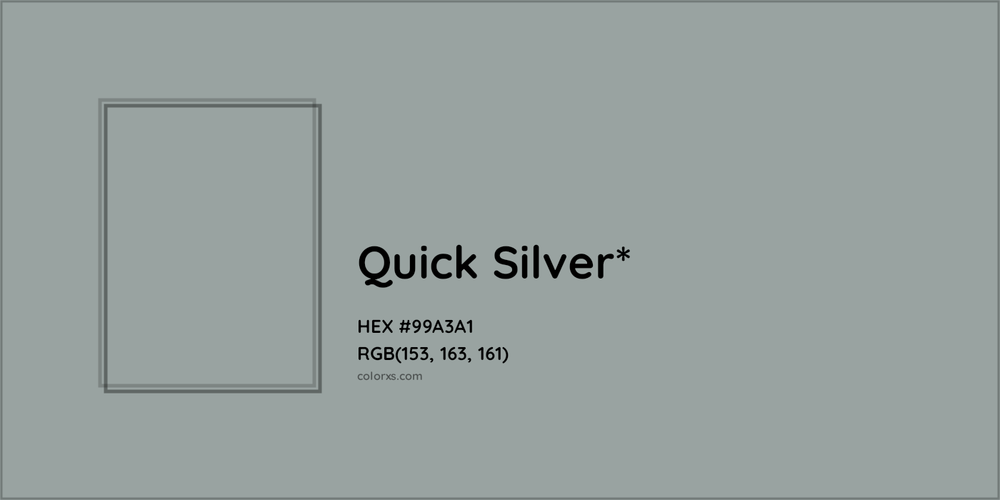 HEX #99A3A1 Color Name, Color Code, Palettes, Similar Paints, Images