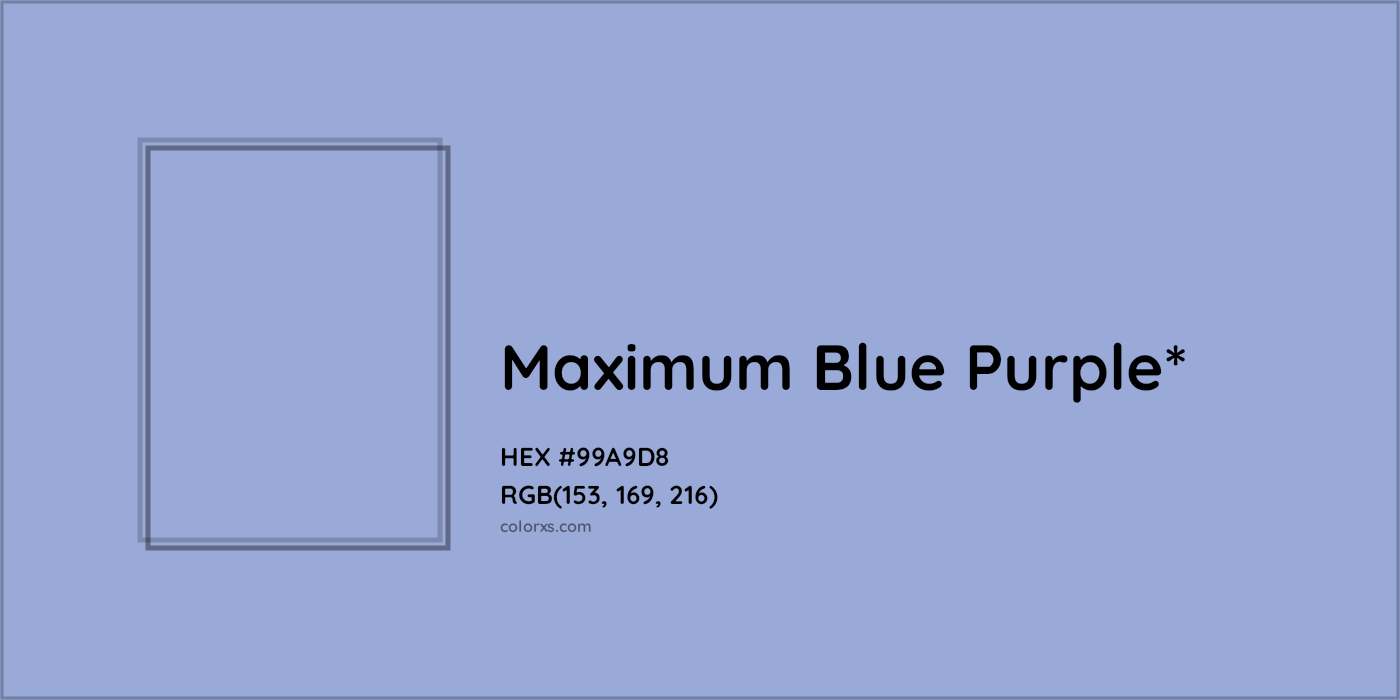 HEX #99A9D8 Color Name, Color Code, Palettes, Similar Paints, Images