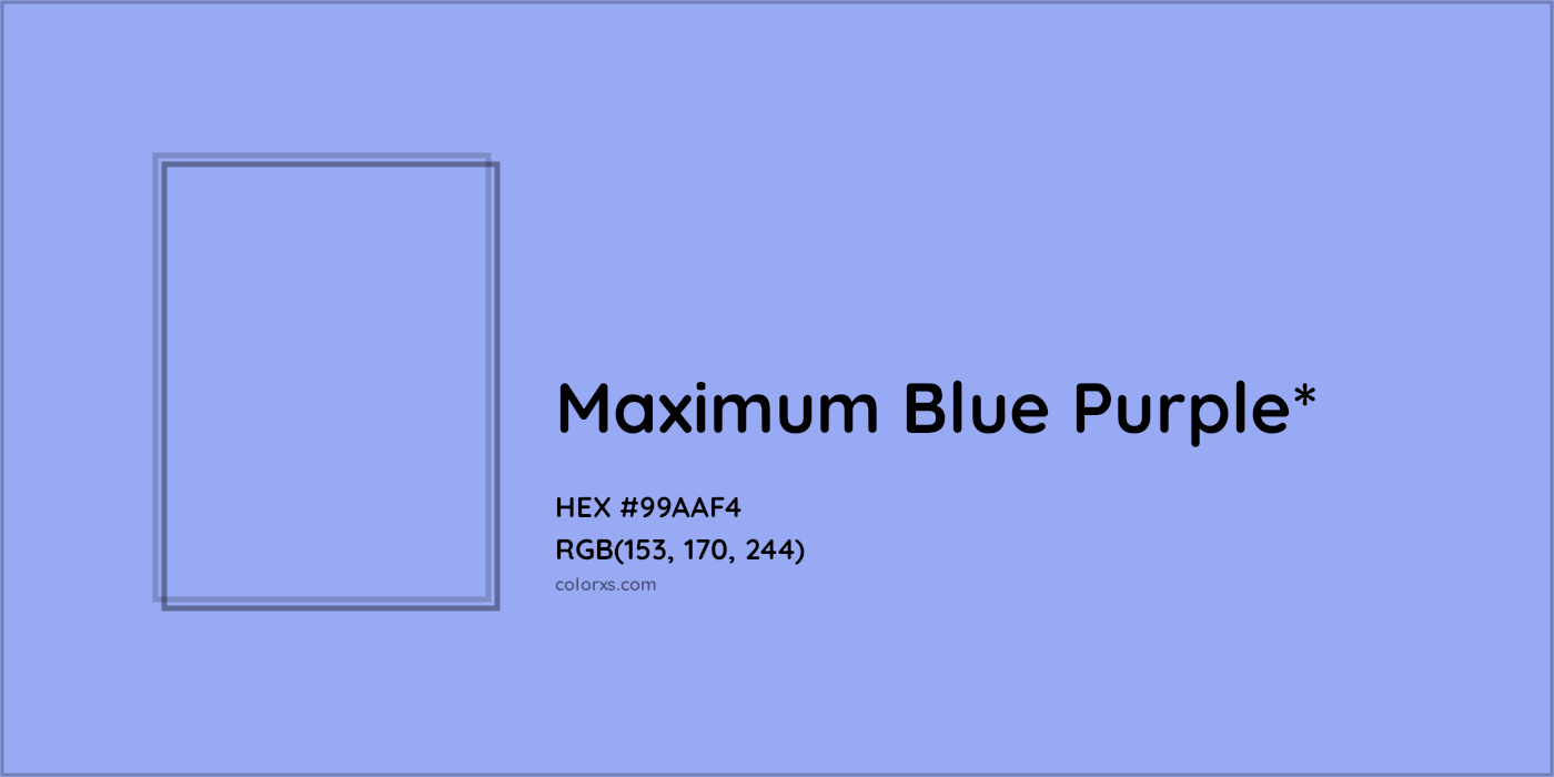 HEX #99AAF4 Color Name, Color Code, Palettes, Similar Paints, Images