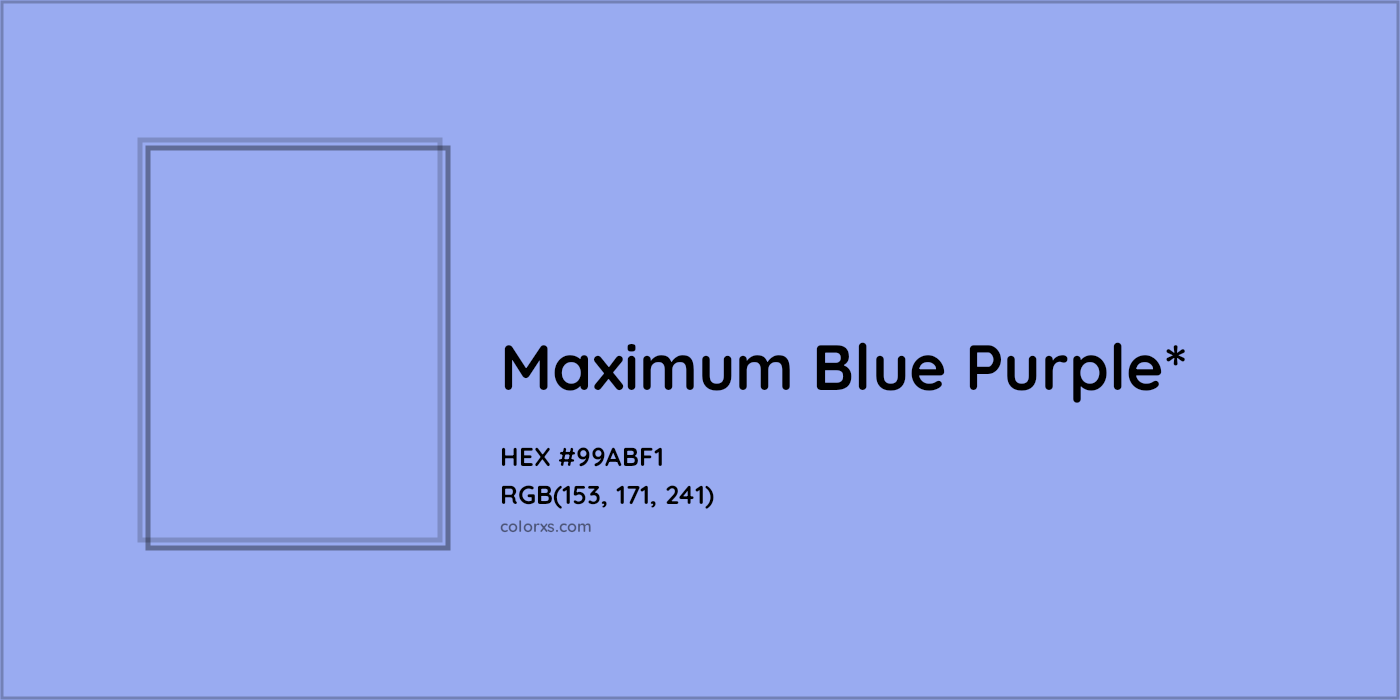 HEX #99ABF1 Color Name, Color Code, Palettes, Similar Paints, Images