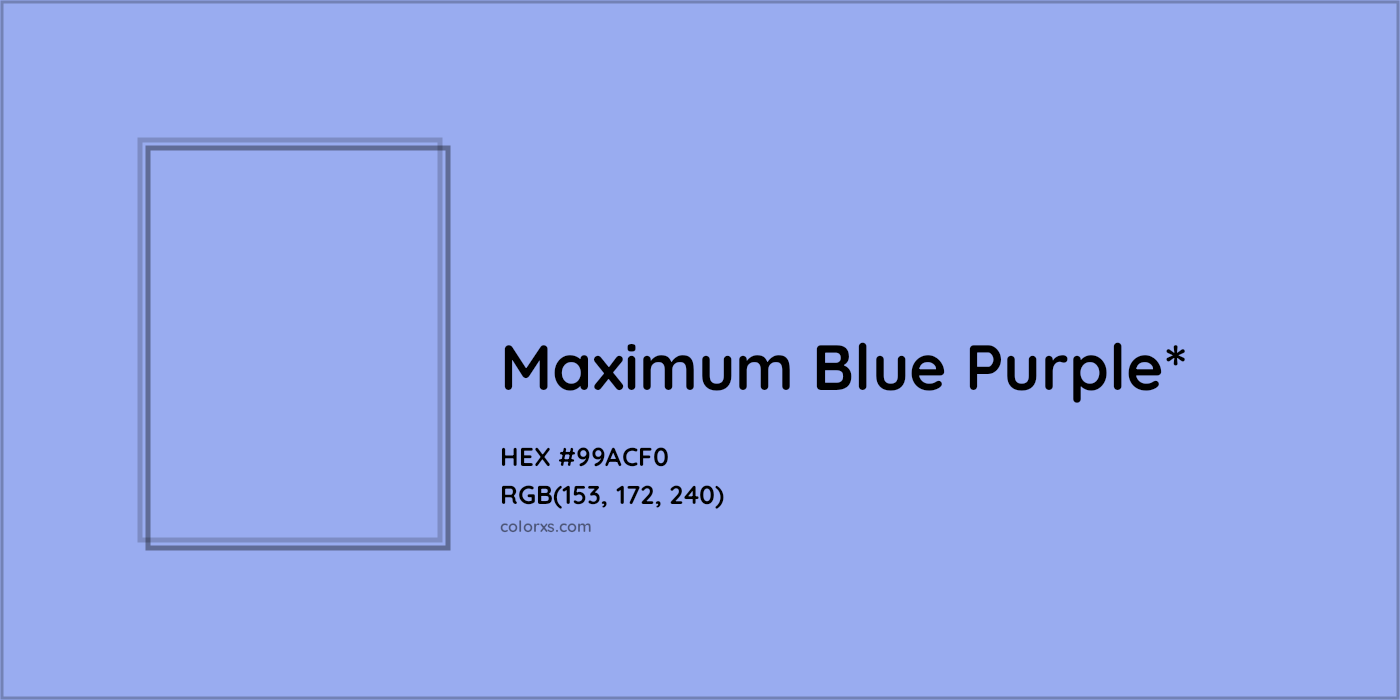 HEX #99ACF0 Color Name, Color Code, Palettes, Similar Paints, Images