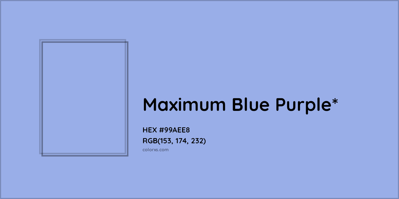 HEX #99AEE8 Color Name, Color Code, Palettes, Similar Paints, Images