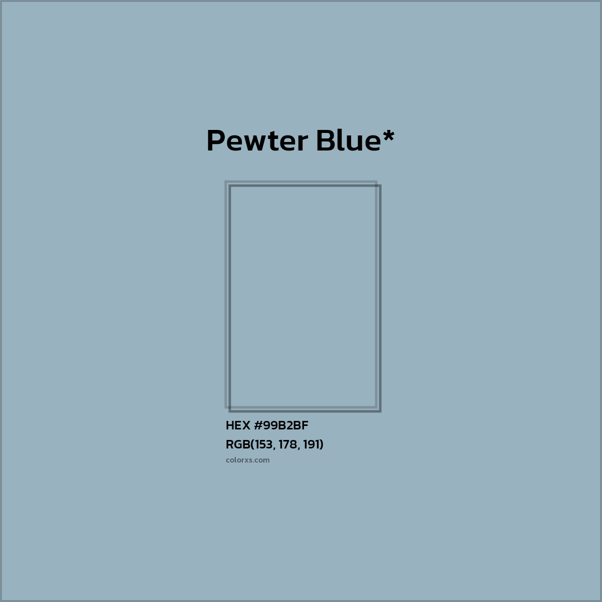 HEX #99B2BF Color Name, Color Code, Palettes, Similar Paints, Images