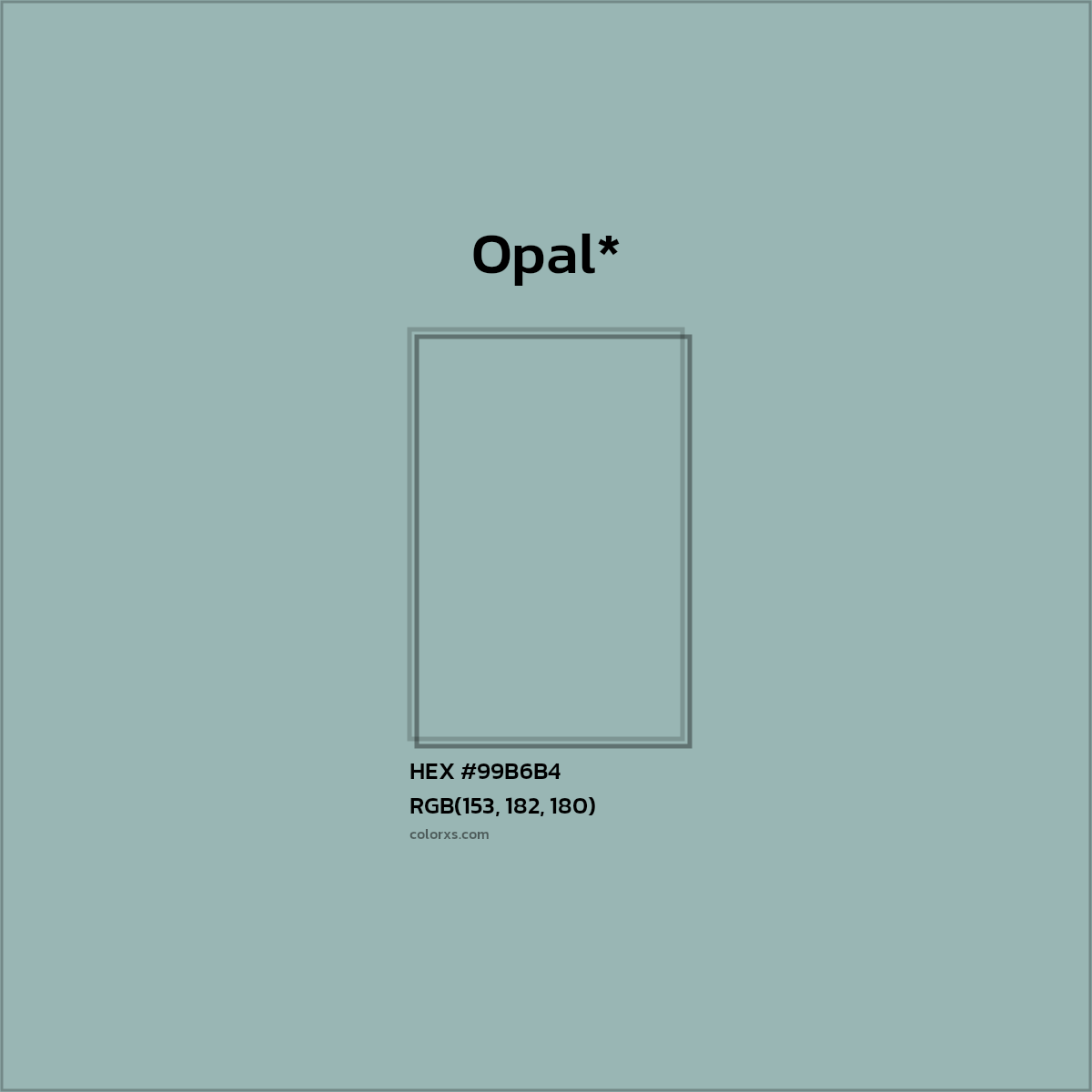 HEX #99B6B4 Color Name, Color Code, Palettes, Similar Paints, Images
