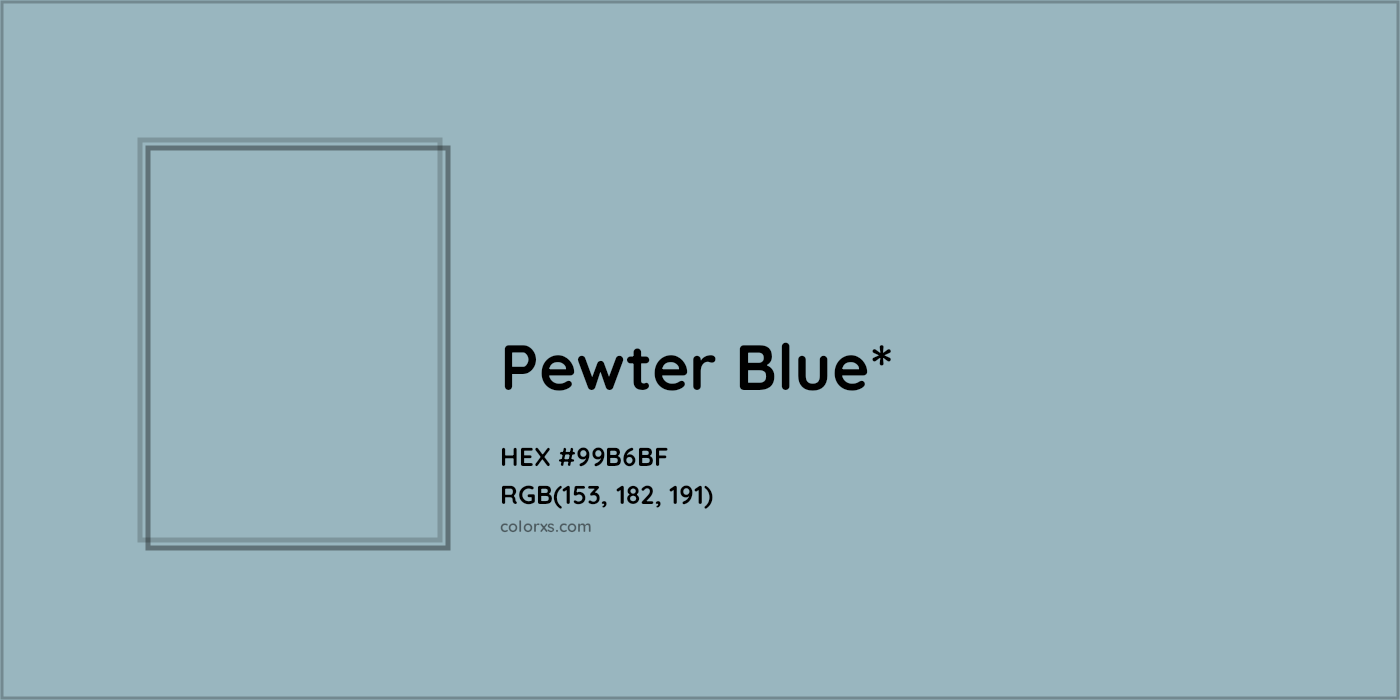 HEX #99B6BF Color Name, Color Code, Palettes, Similar Paints, Images