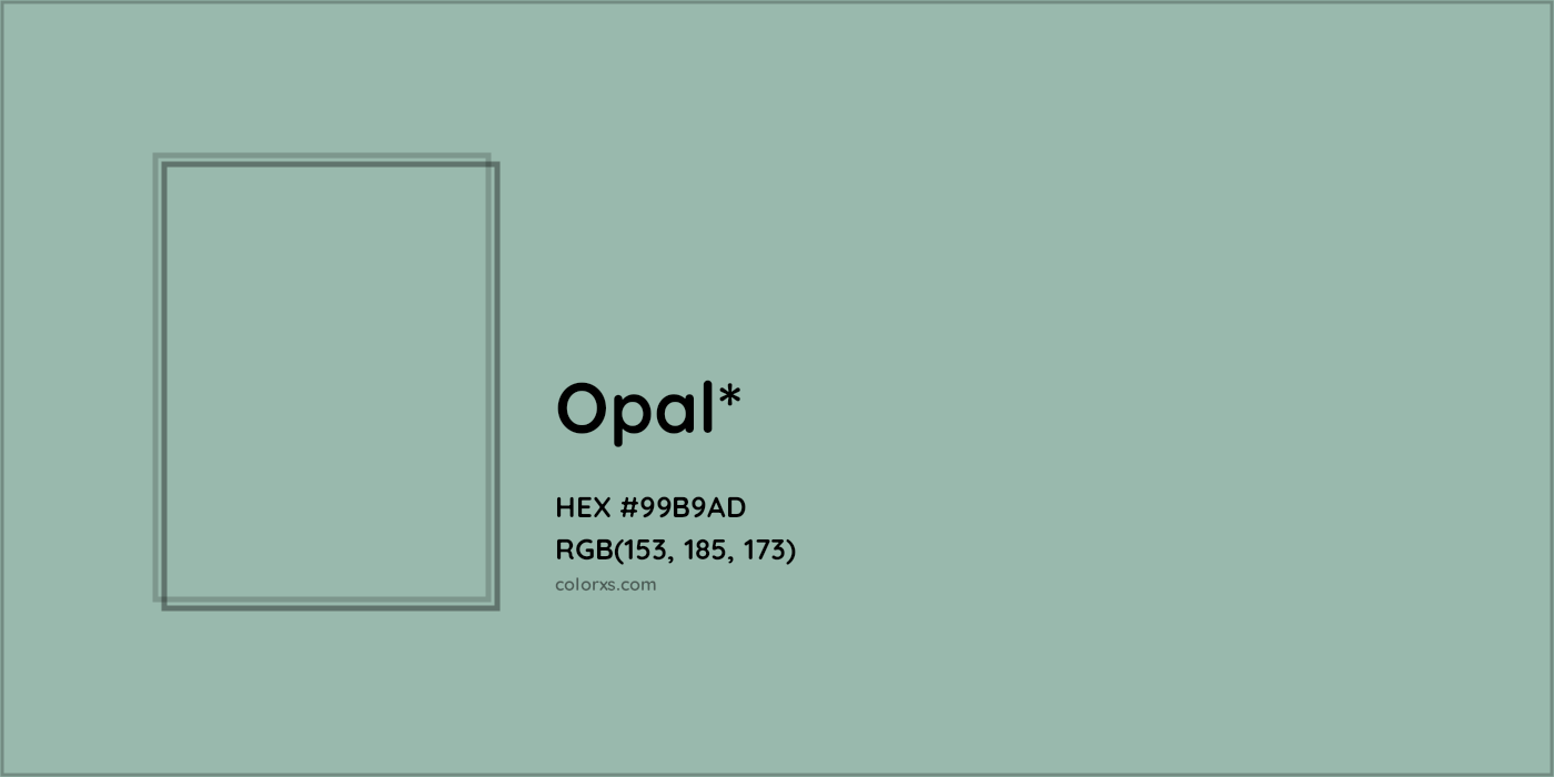 HEX #99B9AD Color Name, Color Code, Palettes, Similar Paints, Images