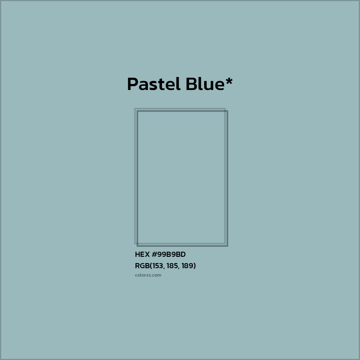 HEX #99B9BD Color Name, Color Code, Palettes, Similar Paints, Images