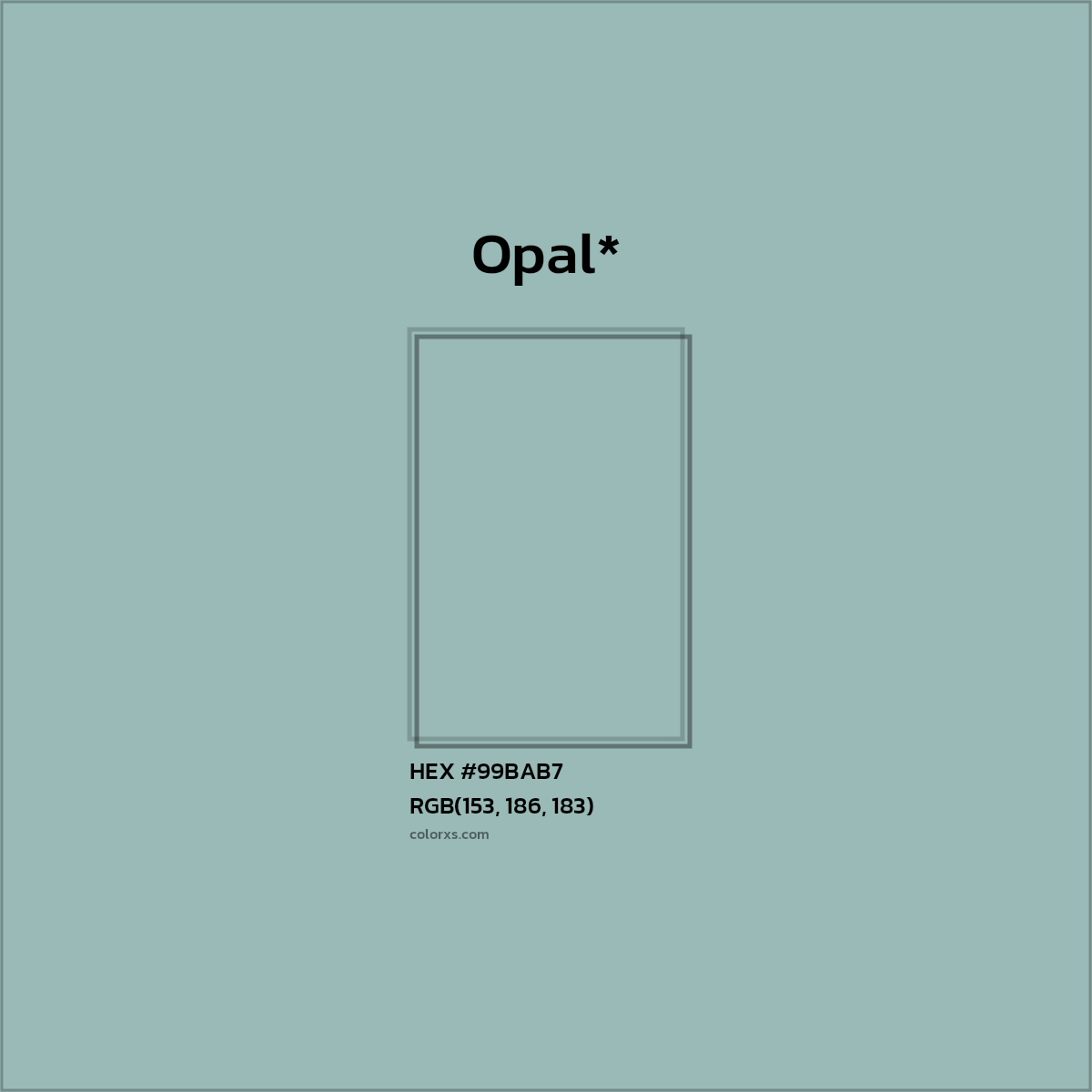 HEX #99BAB7 Color Name, Color Code, Palettes, Similar Paints, Images