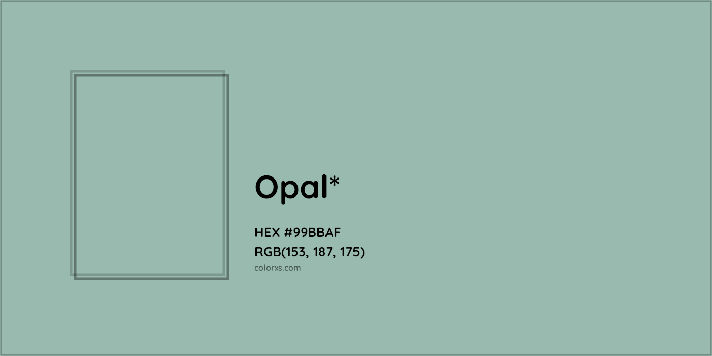 HEX #99BBAF Color Name, Color Code, Palettes, Similar Paints, Images