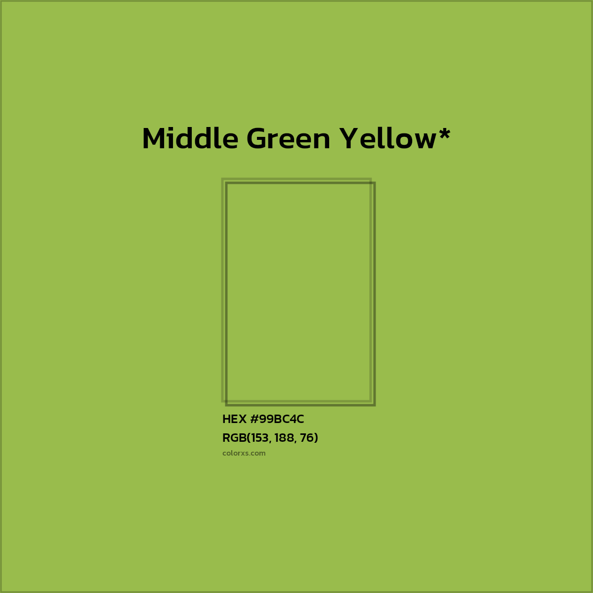 HEX #99BC4C Color Name, Color Code, Palettes, Similar Paints, Images