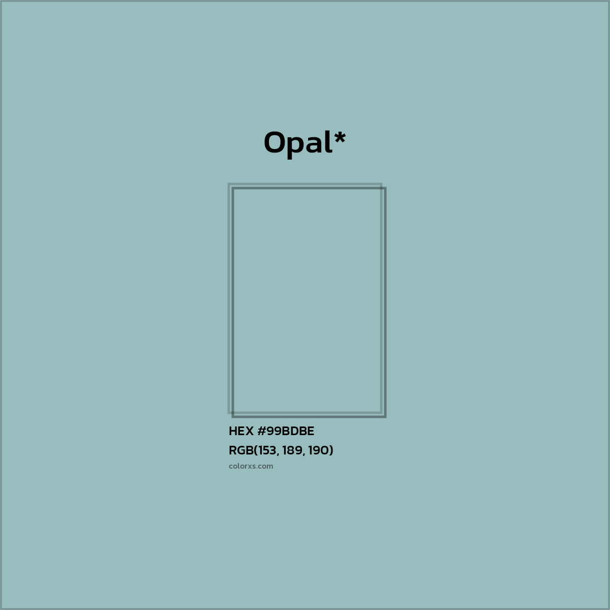 HEX #99BDBE Color Name, Color Code, Palettes, Similar Paints, Images