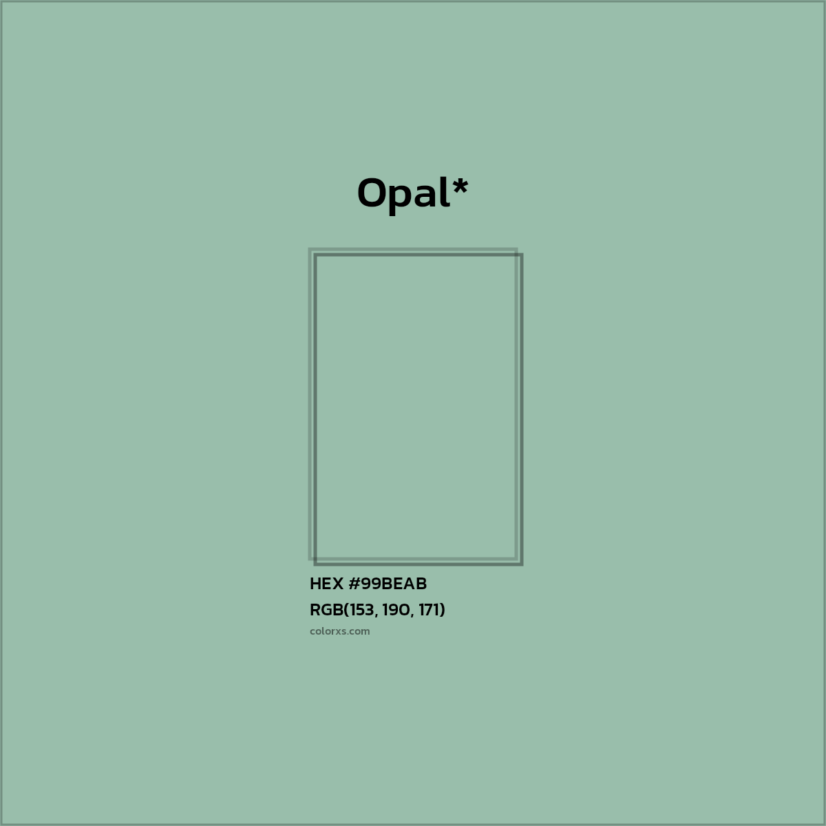 HEX #99BEAB Color Name, Color Code, Palettes, Similar Paints, Images