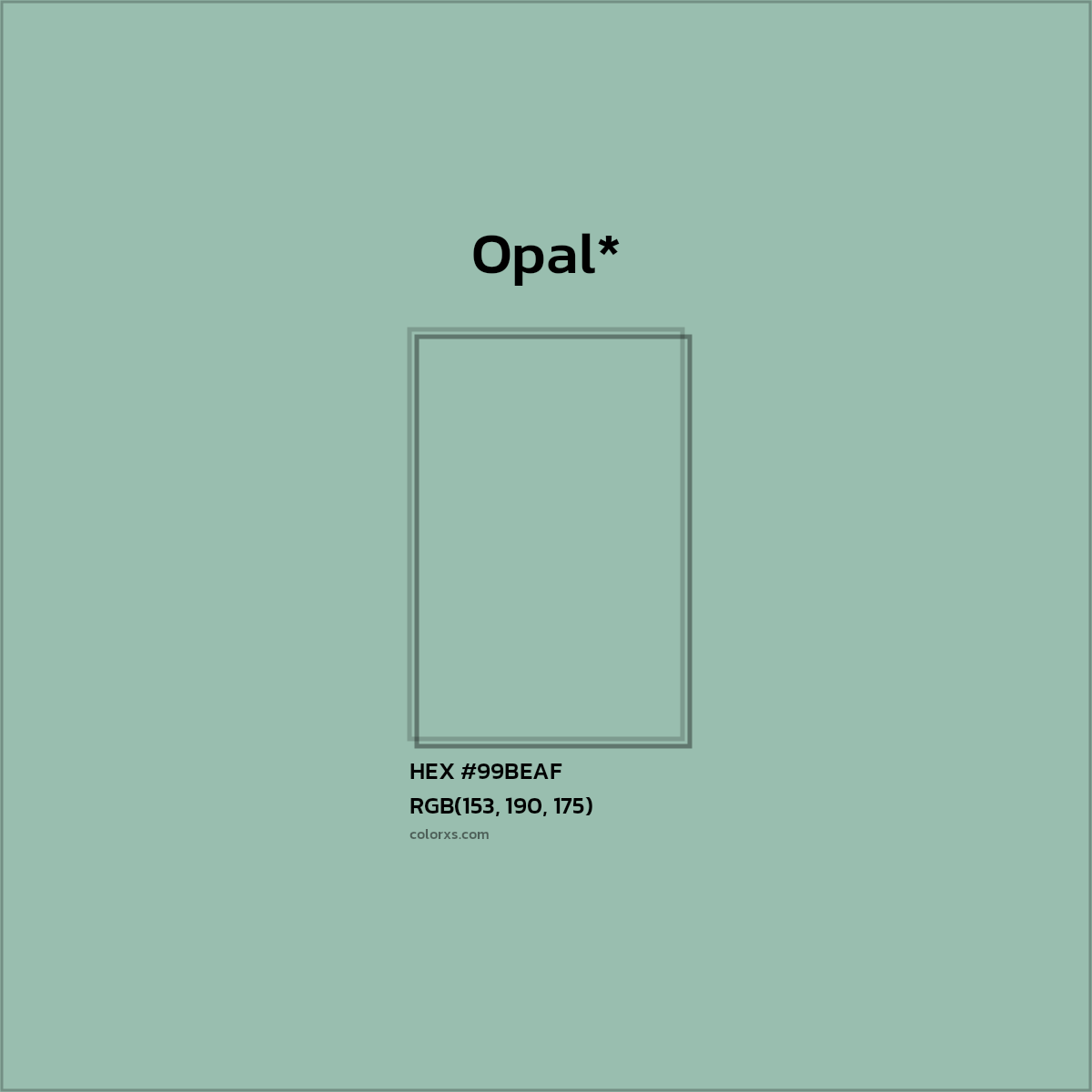 HEX #99BEAF Color Name, Color Code, Palettes, Similar Paints, Images