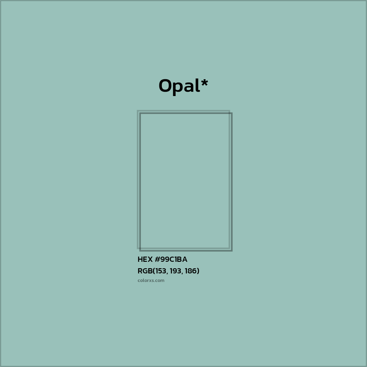 HEX #99C1BA Color Name, Color Code, Palettes, Similar Paints, Images