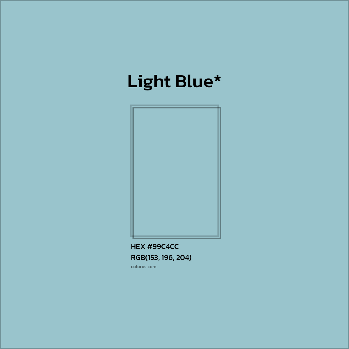 HEX #99C4CC Color Name, Color Code, Palettes, Similar Paints, Images