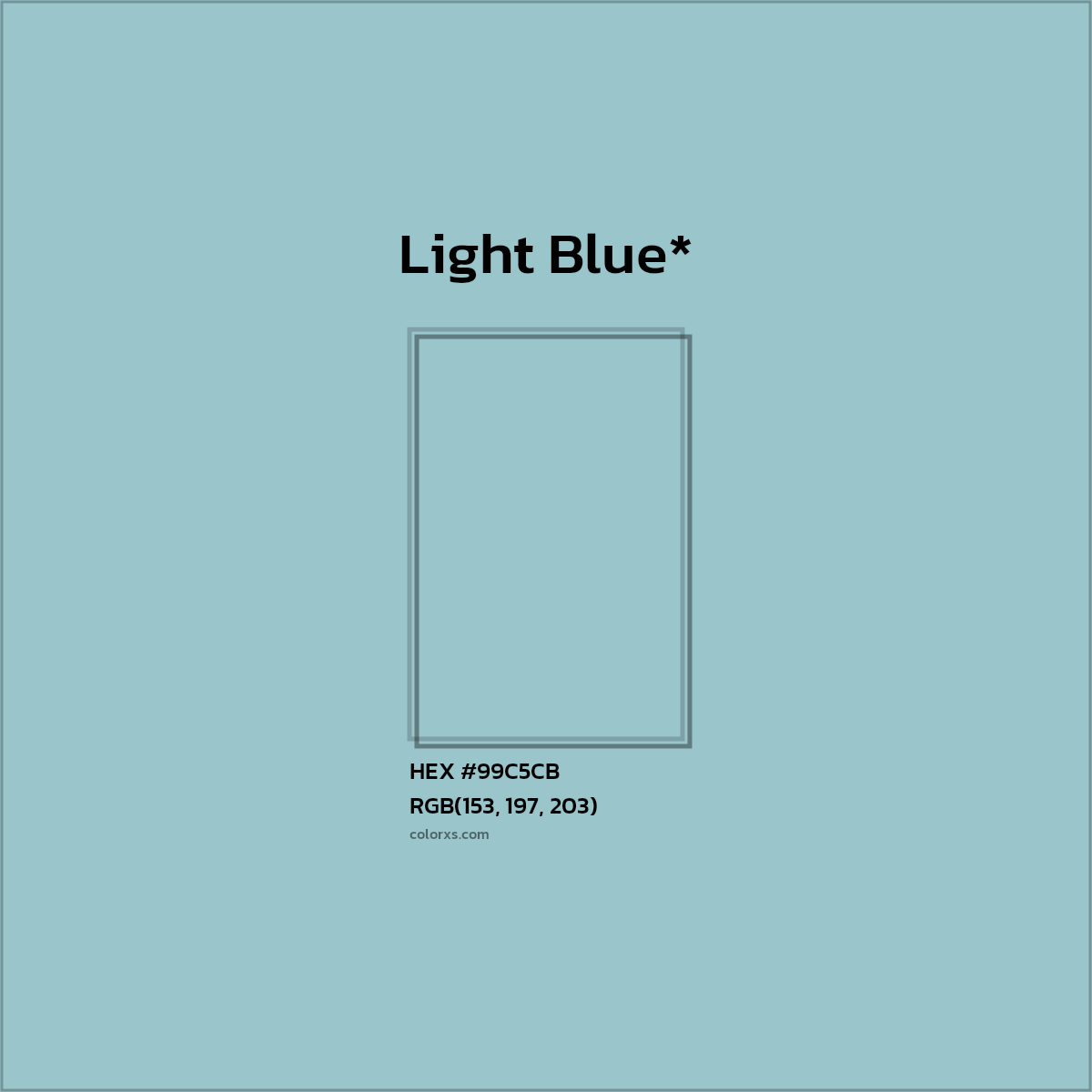 HEX #99C5CB Color Name, Color Code, Palettes, Similar Paints, Images