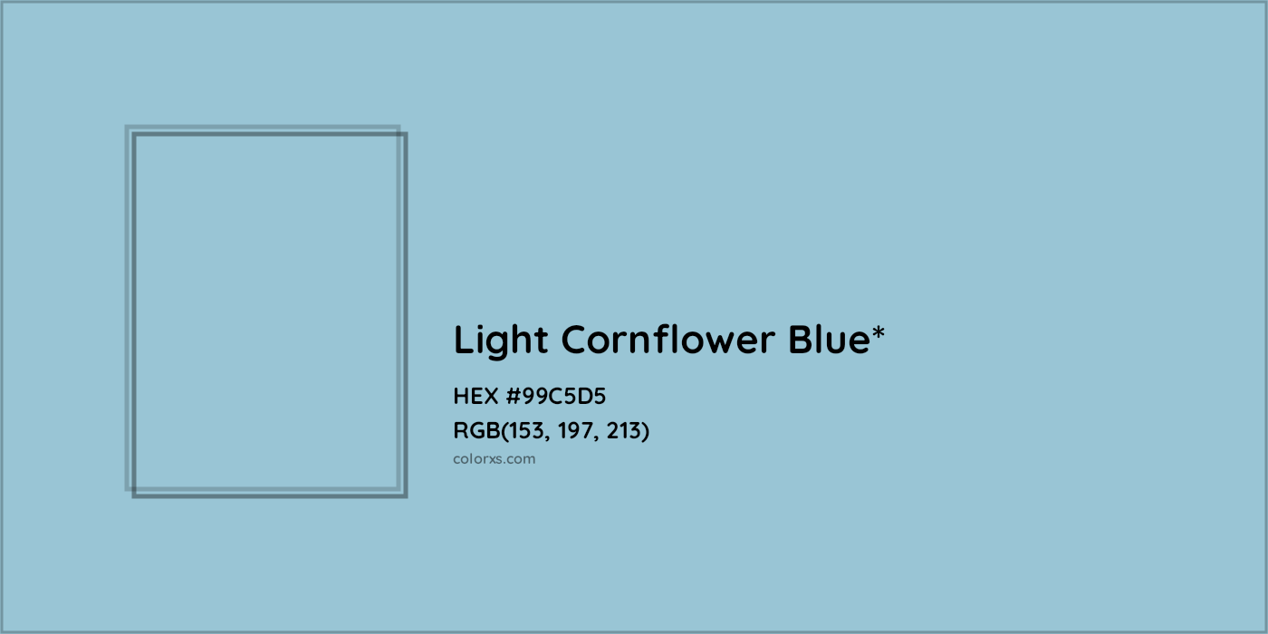 HEX #99C5D5 Color Name, Color Code, Palettes, Similar Paints, Images