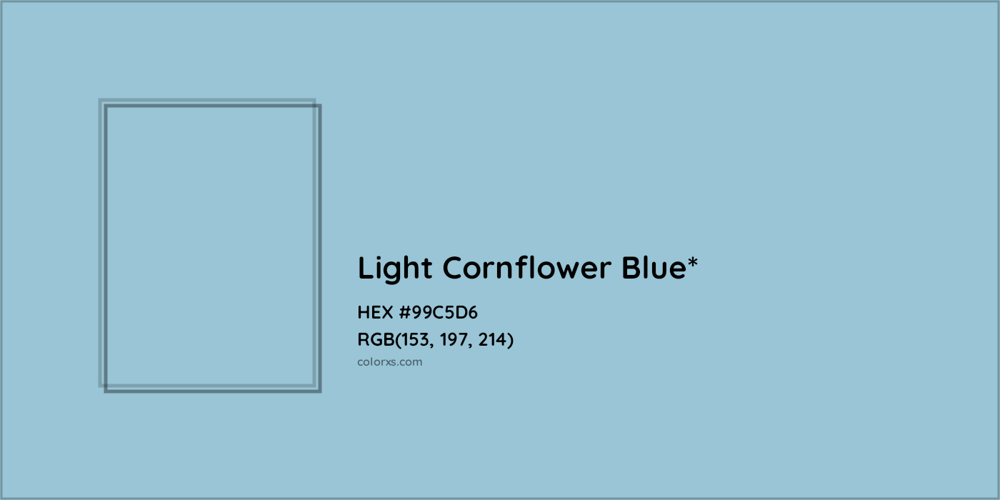 HEX #99C5D6 Color Name, Color Code, Palettes, Similar Paints, Images