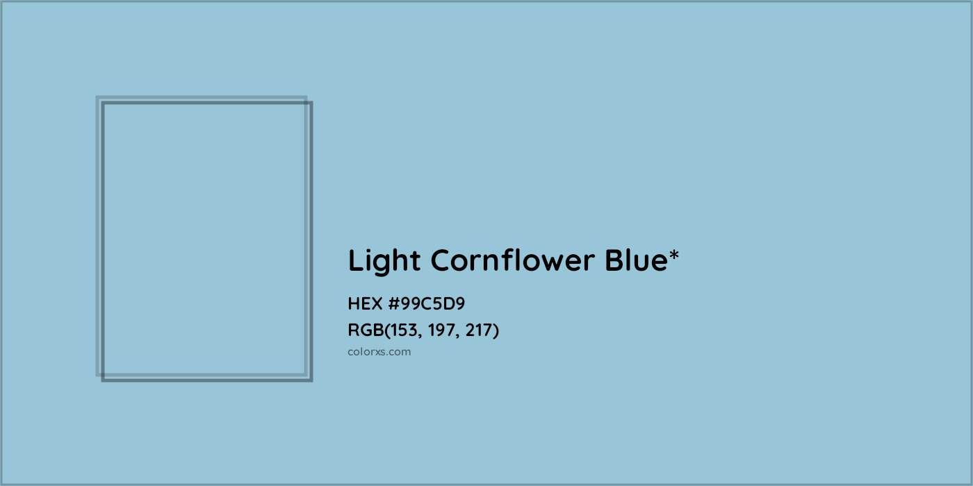 HEX #99C5D9 Color Name, Color Code, Palettes, Similar Paints, Images