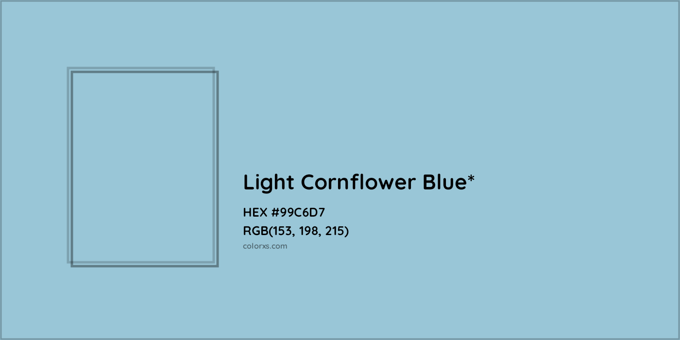 HEX #99C6D7 Color Name, Color Code, Palettes, Similar Paints, Images