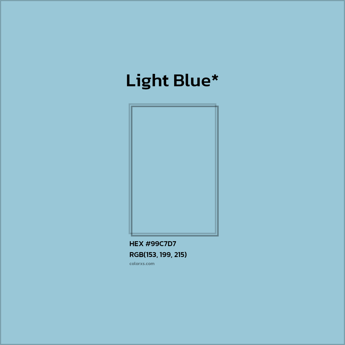 HEX #99C7D7 Color Name, Color Code, Palettes, Similar Paints, Images