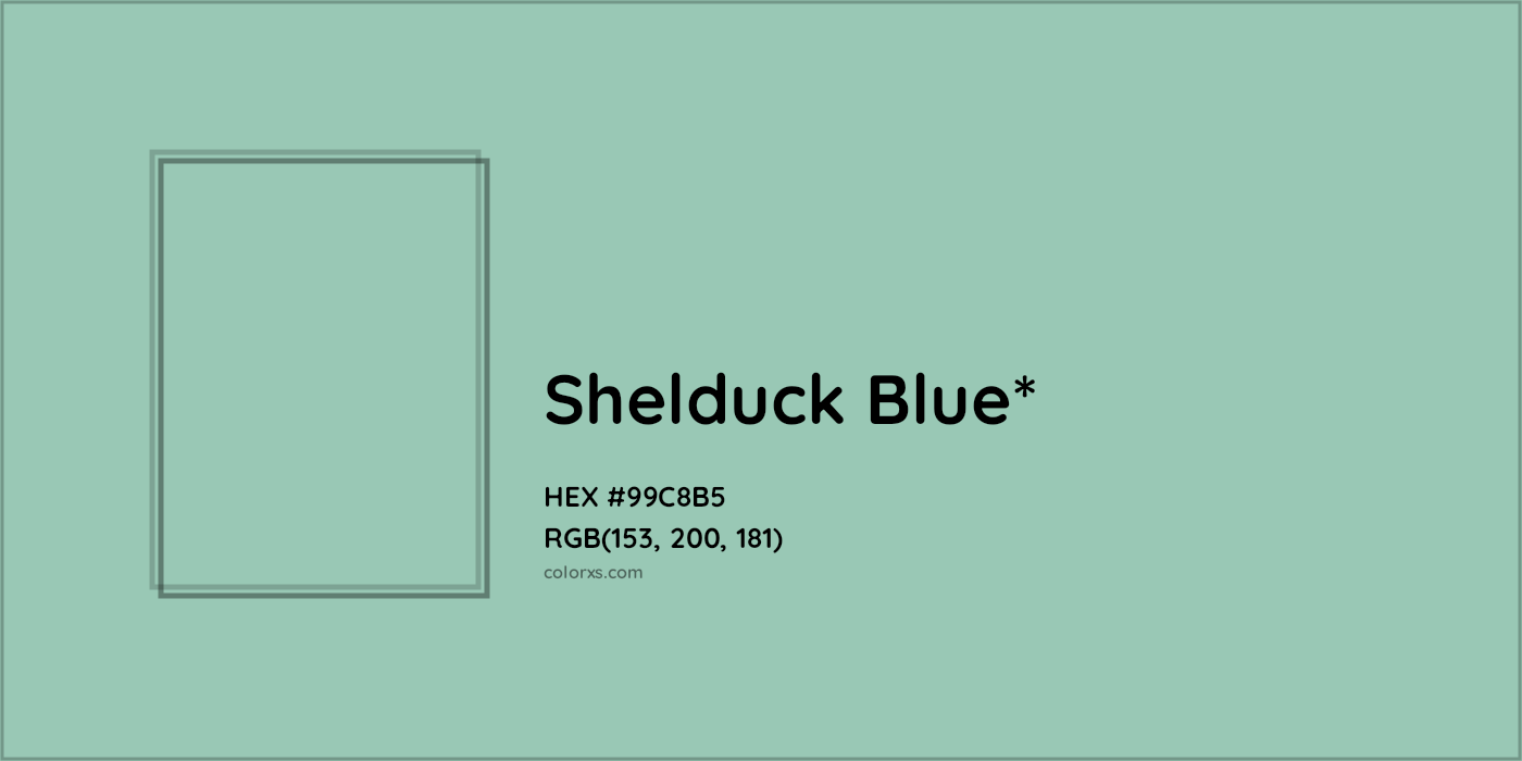 HEX #99C8B5 Color Name, Color Code, Palettes, Similar Paints, Images