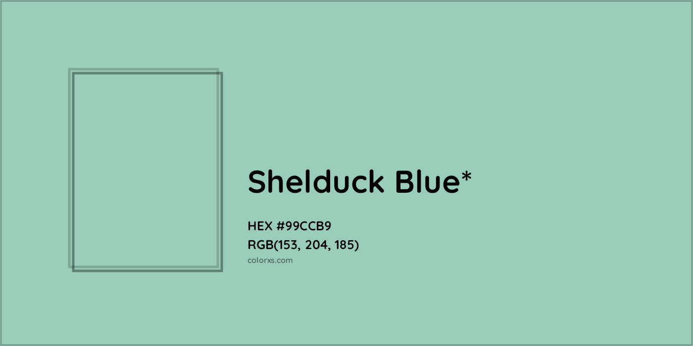HEX #99CCB9 Color Name, Color Code, Palettes, Similar Paints, Images