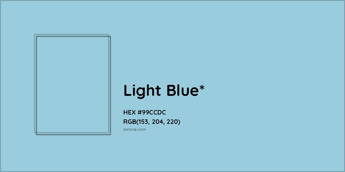HEX #99CCDC Color Name, Color Code, Palettes, Similar Paints, Images