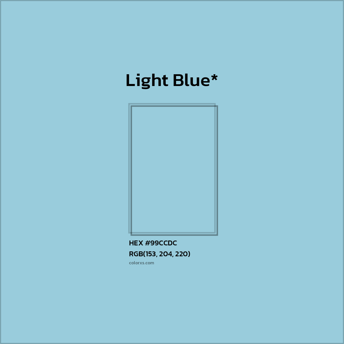 HEX #99CCDC Color Name, Color Code, Palettes, Similar Paints, Images