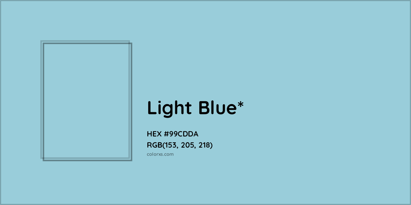 HEX #99CDDA Color Name, Color Code, Palettes, Similar Paints, Images