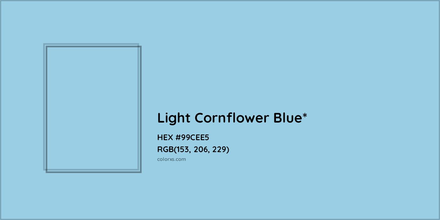 HEX #99CEE5 Color Name, Color Code, Palettes, Similar Paints, Images