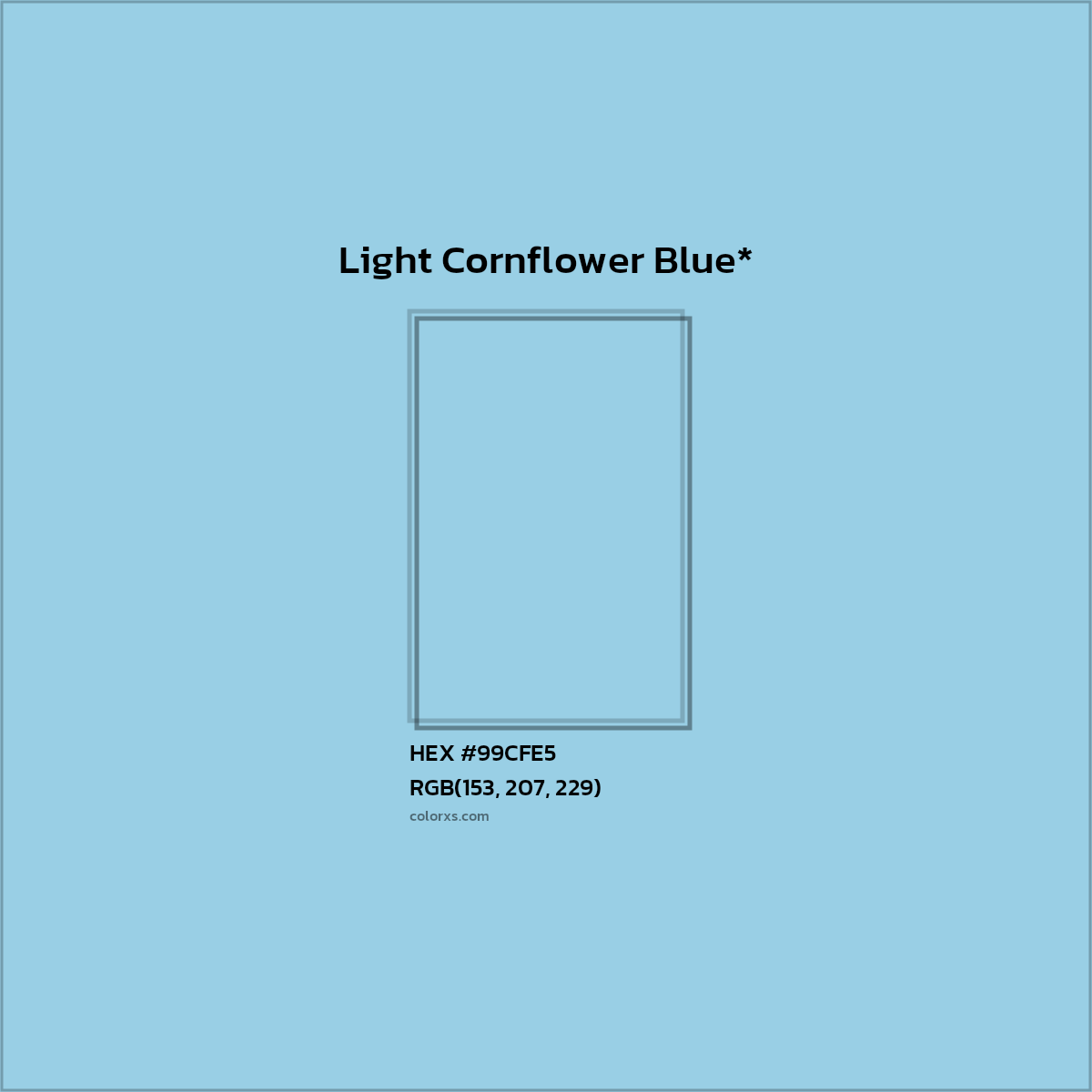 HEX #99CFE5 Color Name, Color Code, Palettes, Similar Paints, Images